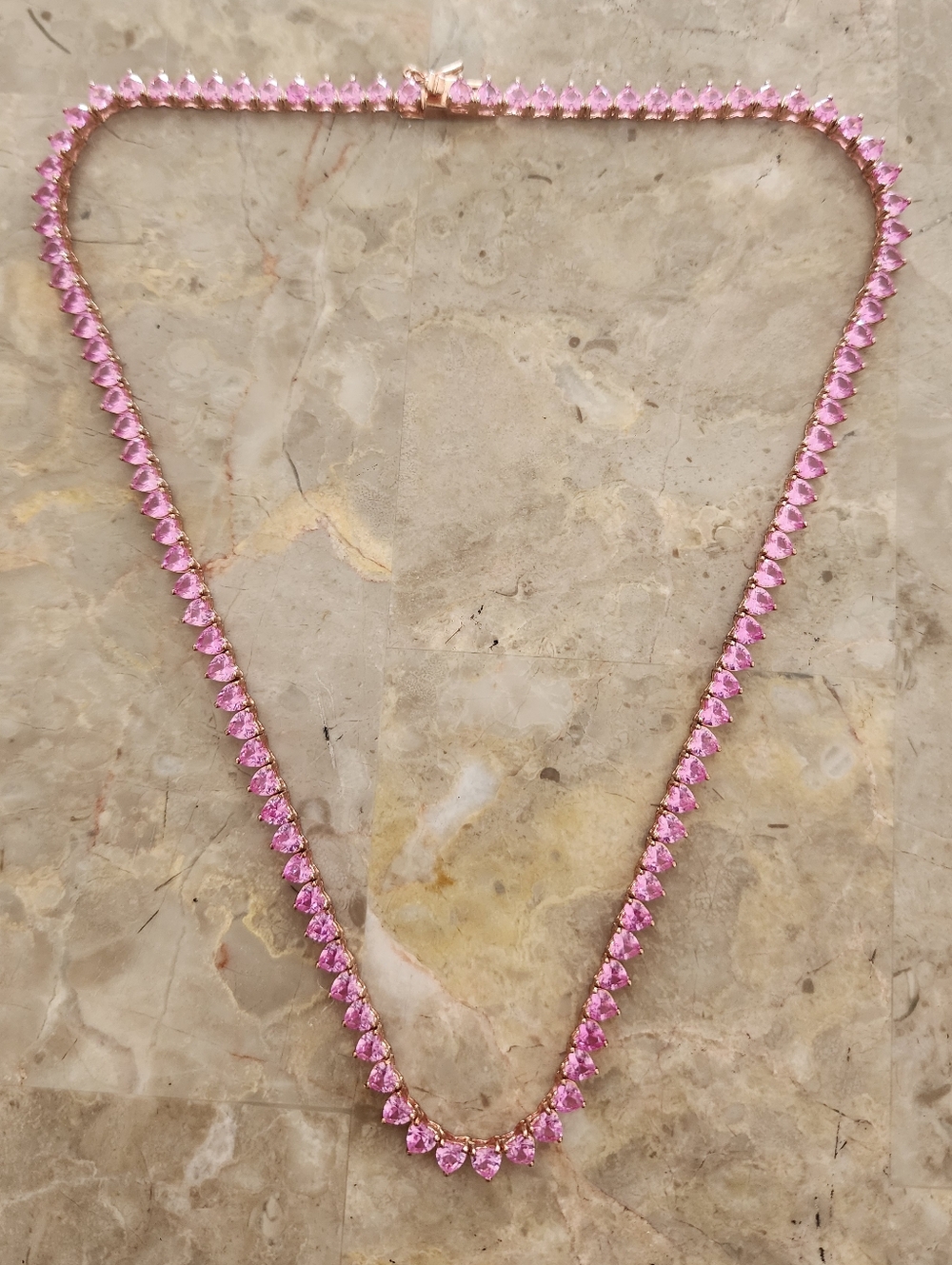 925 Rose Gemstone Necklace Sterling Silver